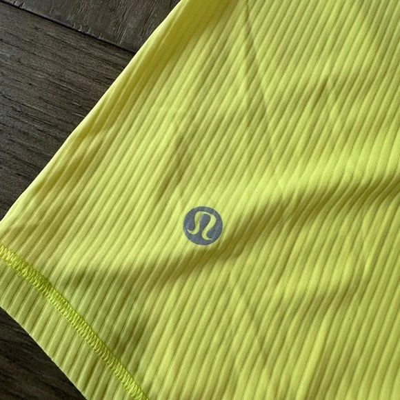 Lululemon Base Pace Ribbed Racerback Tank Top Size 4 Yellow - Picture 3 of 5